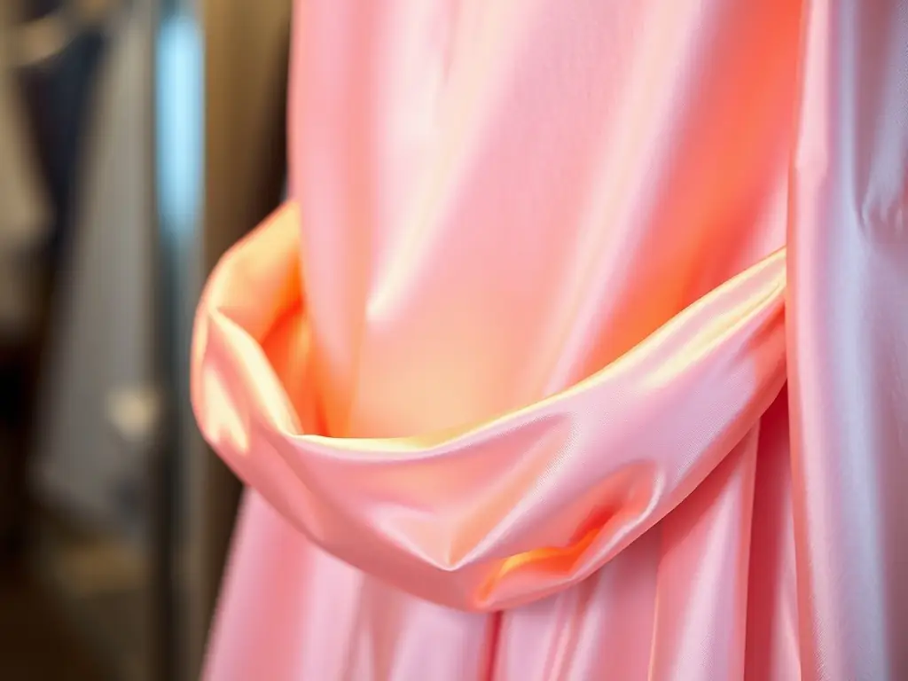 A professional dry cleaner carefully treating a stain on a formal dress, showcasing the specialized stain removal process.